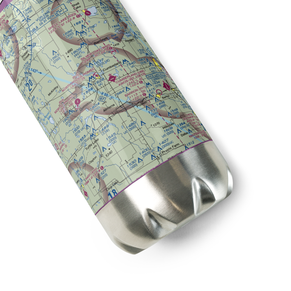 Cumberland Municipal Airport (UBE) VFR Sectional Water Bottle 