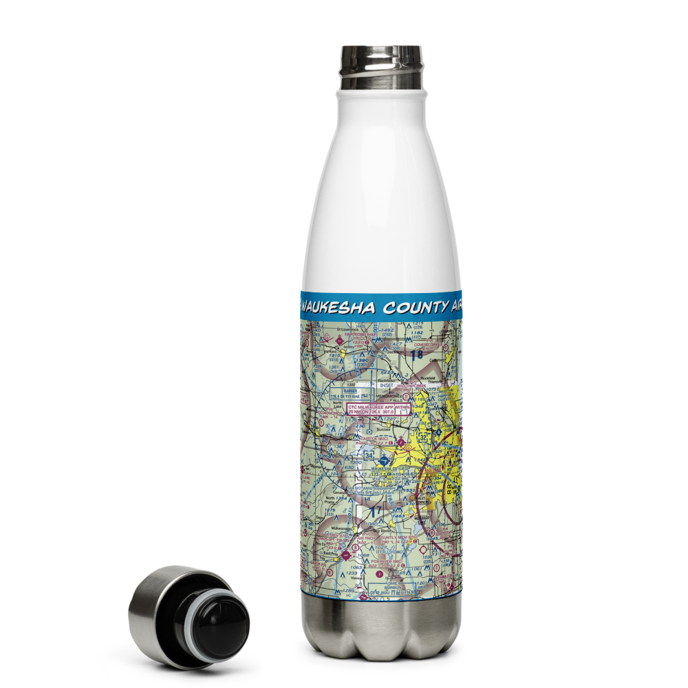Waukesha County Airport (UES) VFR Sectional Water Bottle 