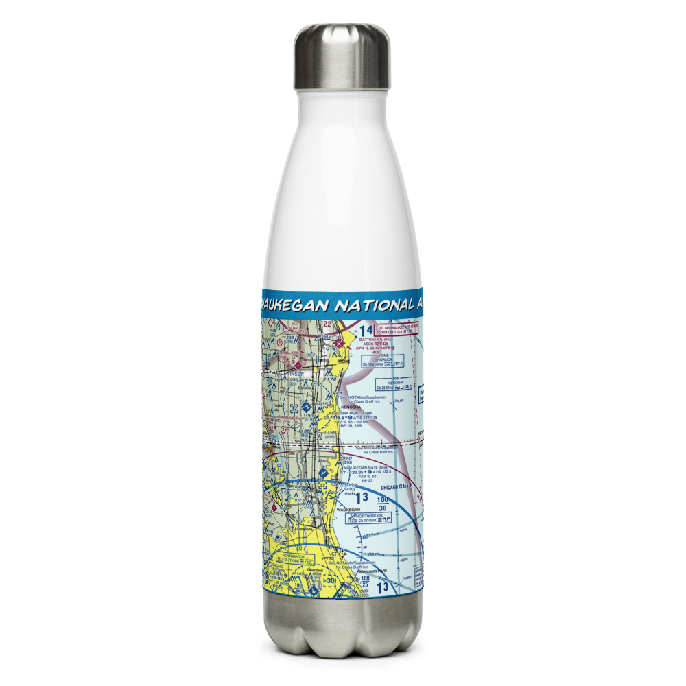 Waukegan National Airport (UGN) VFR Sectional Water Bottle 