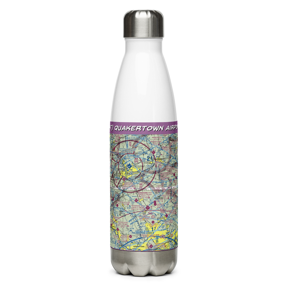 Quakertown Airport (UKT) VFR Sectional Water Bottle 