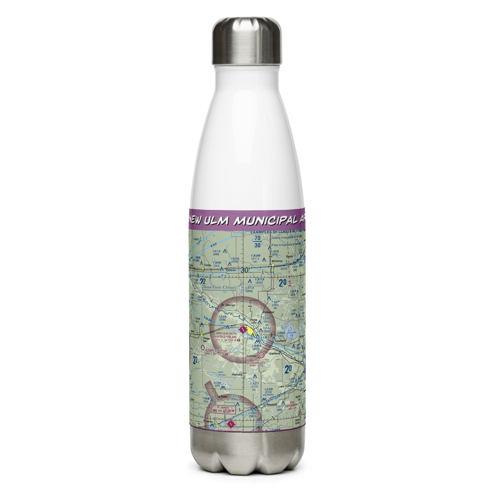 New Ulm Municipal Airport (ULM) VFR Sectional Water Bottle 