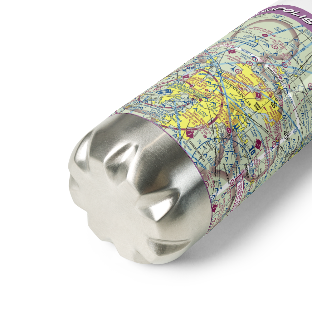Indianapolis Metropolitan Airport (UMP) VFR Sectional Water Bottle 