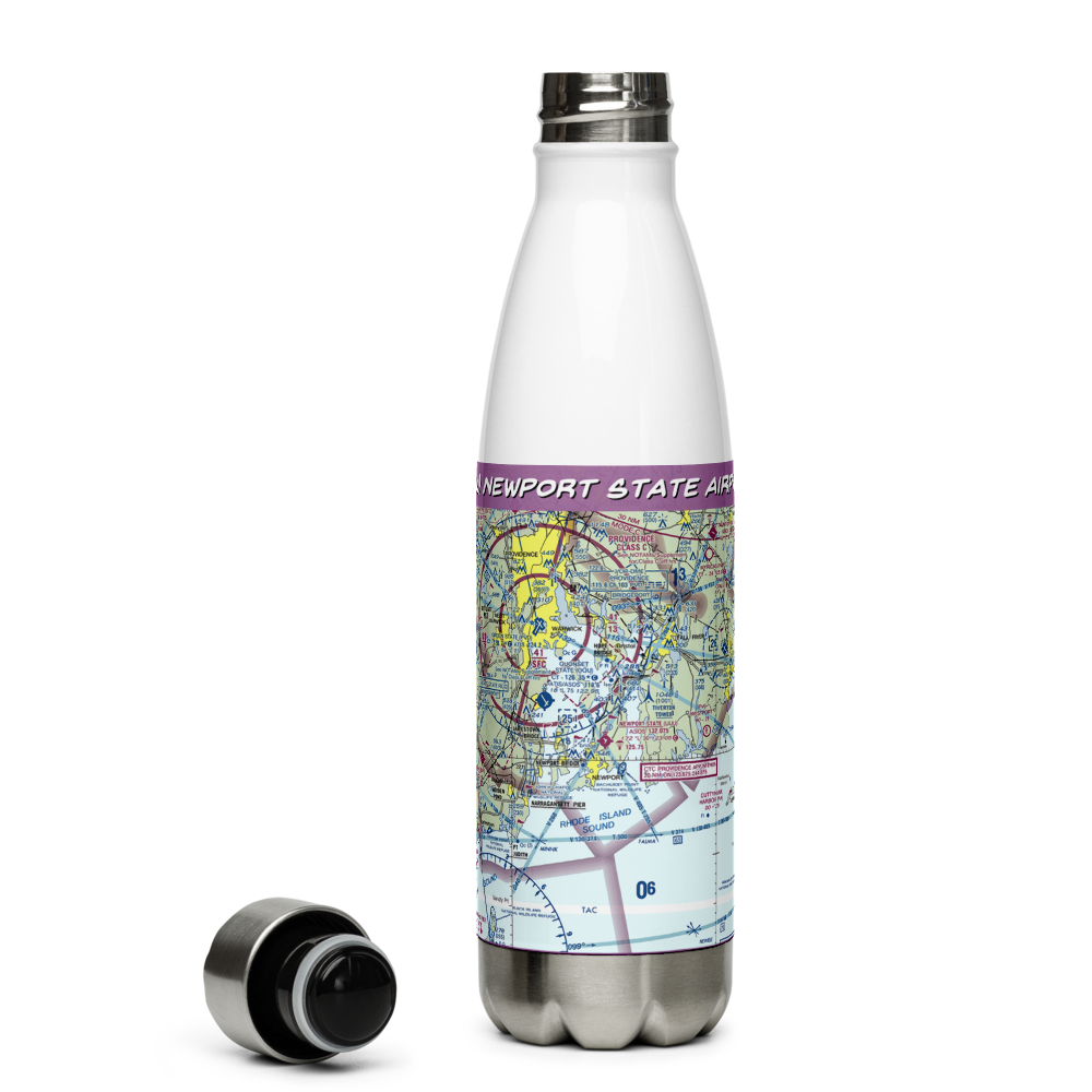 Newport State Airport (UUU) VFR Sectional Water Bottle 