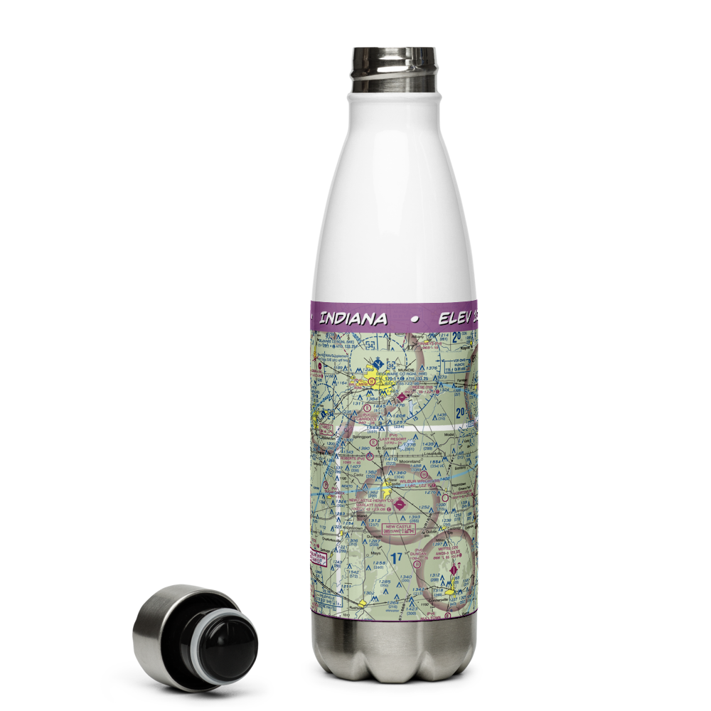 New Castle Henry County Airport / Marlatt Field (UWL) VFR Sectional Water Bottle 