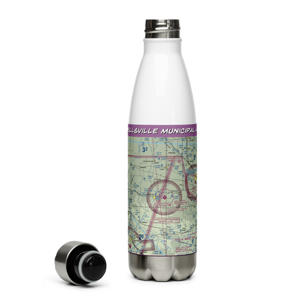 Neillsville Municipal Airport (VIQ) VFR Sectional Water Bottle 