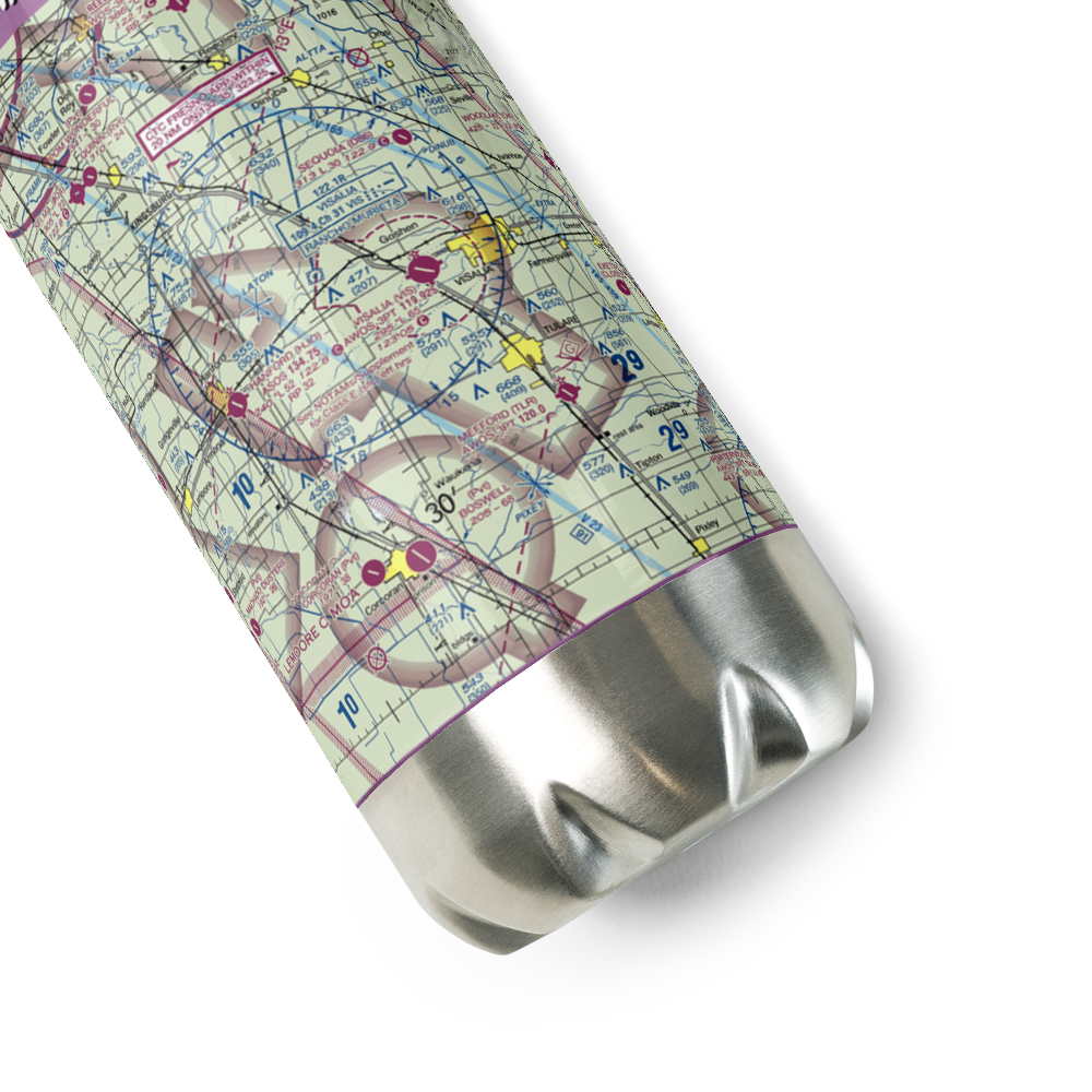 Visalia Municipal Airport (VIS) VFR Sectional Water Bottle 