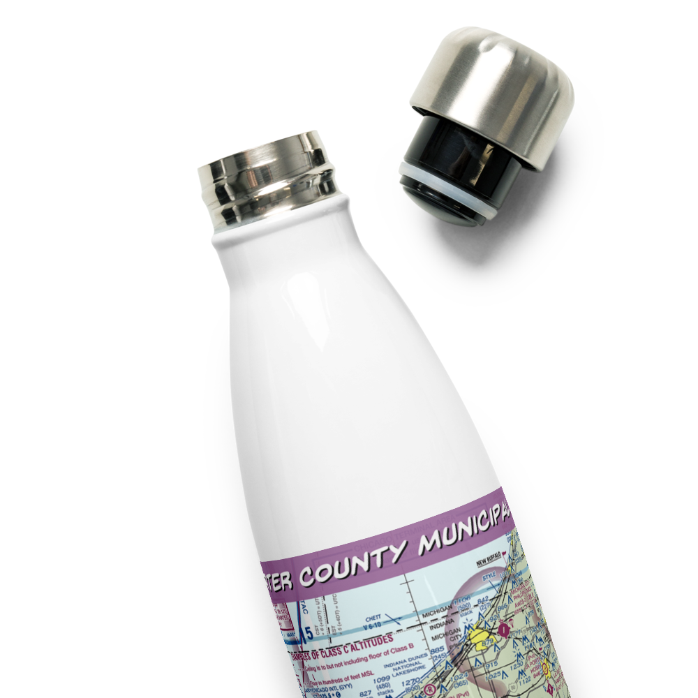 Porter County Municipal Airport (VPZ) VFR Sectional Water Bottle 