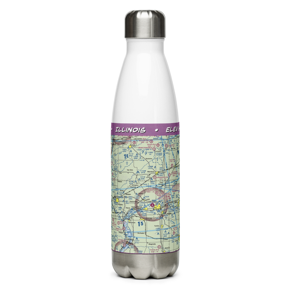 Illinois Valley Regional Airport-Walter A Duncan Field (VYS) VFR Sectional Water Bottle 