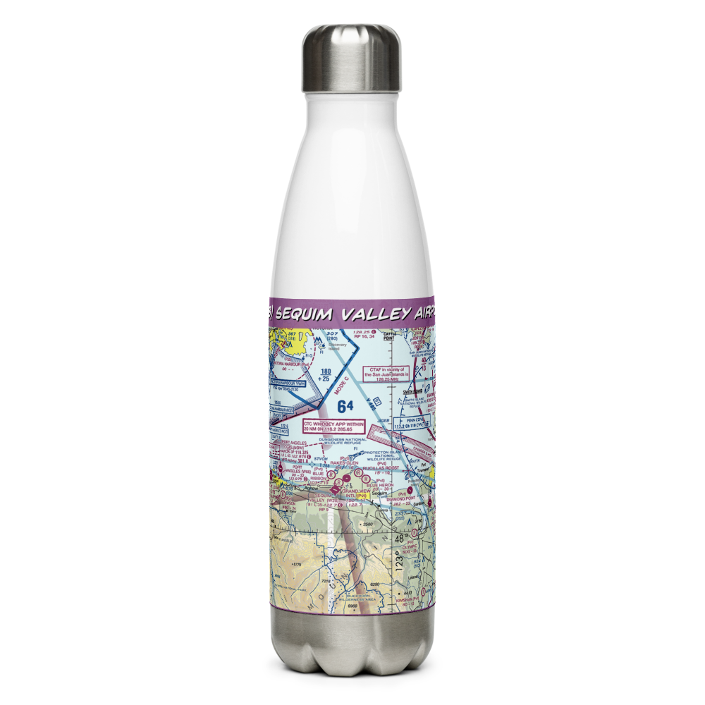 Sequim Valley Airport (W28) VFR Sectional Water Bottle 
