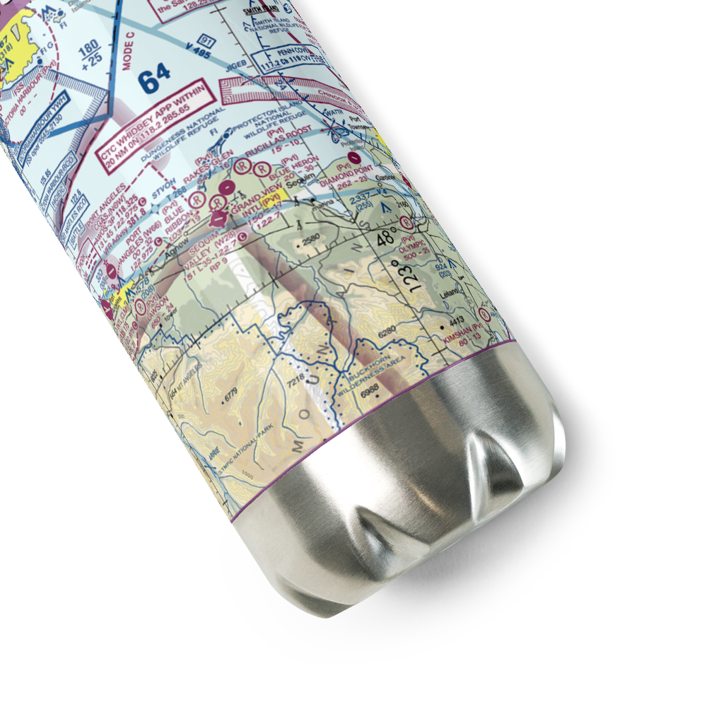 Sequim Valley Airport (W28) VFR Sectional Water Bottle 