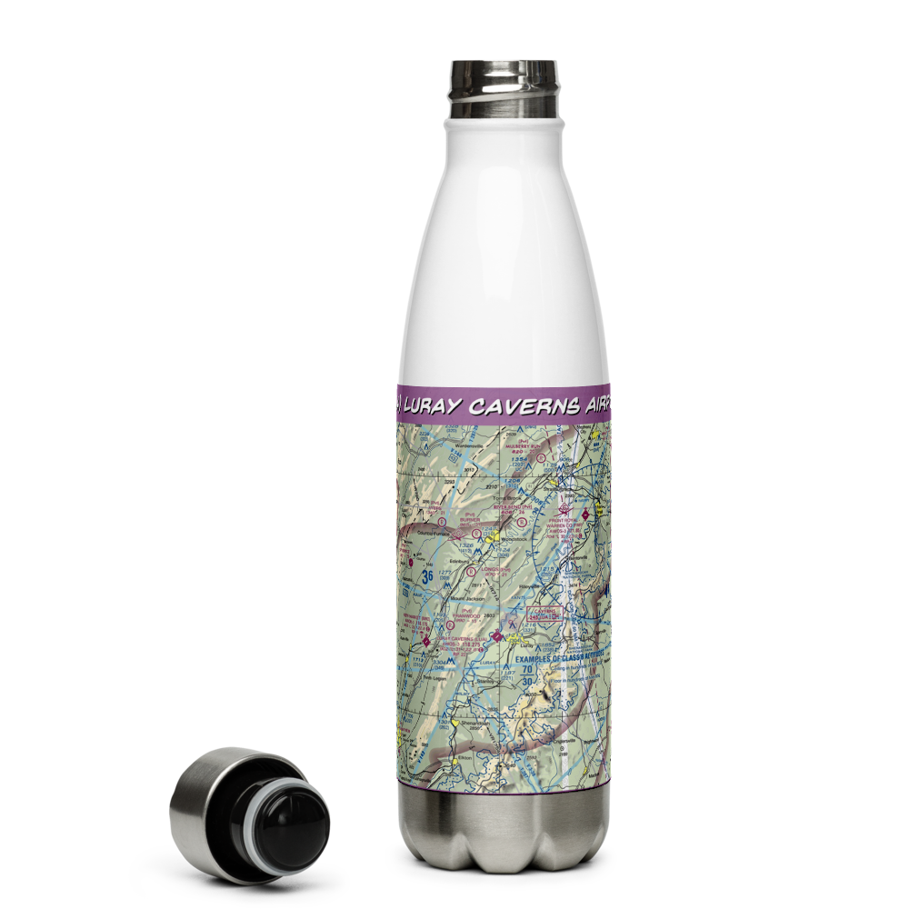 Luray Caverns Airport (LUA) VFR Sectional Water Bottle 