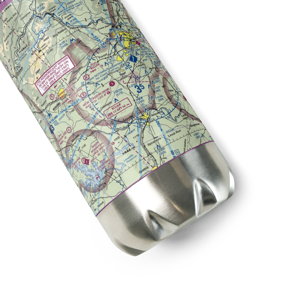 New London Airport (W90) VFR Sectional Water Bottle 
