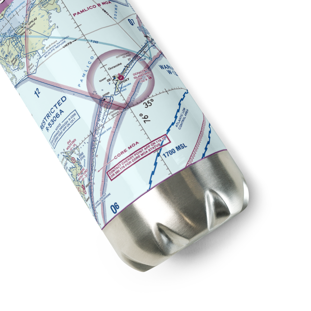 Ocracoke Island Airport (W95) VFR Sectional Water Bottle 