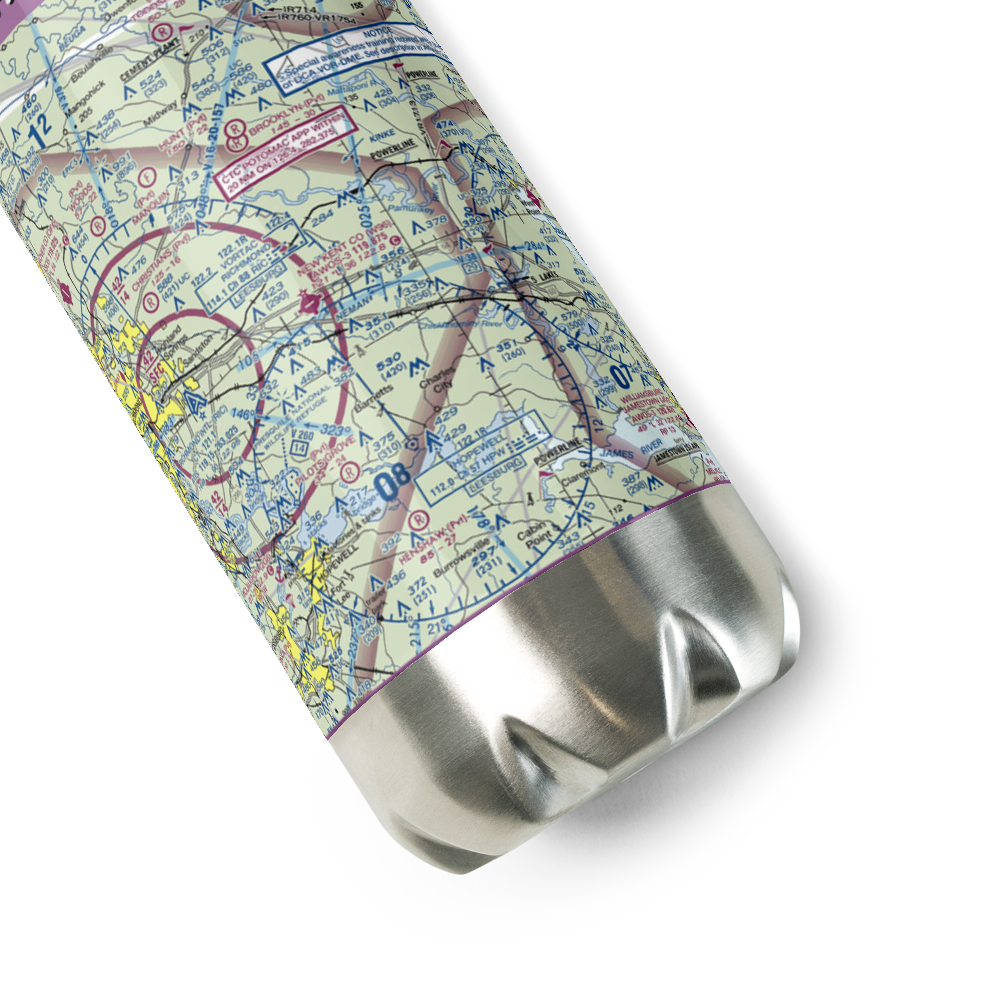 New Kent County Airport (W96) VFR Sectional Water Bottle 