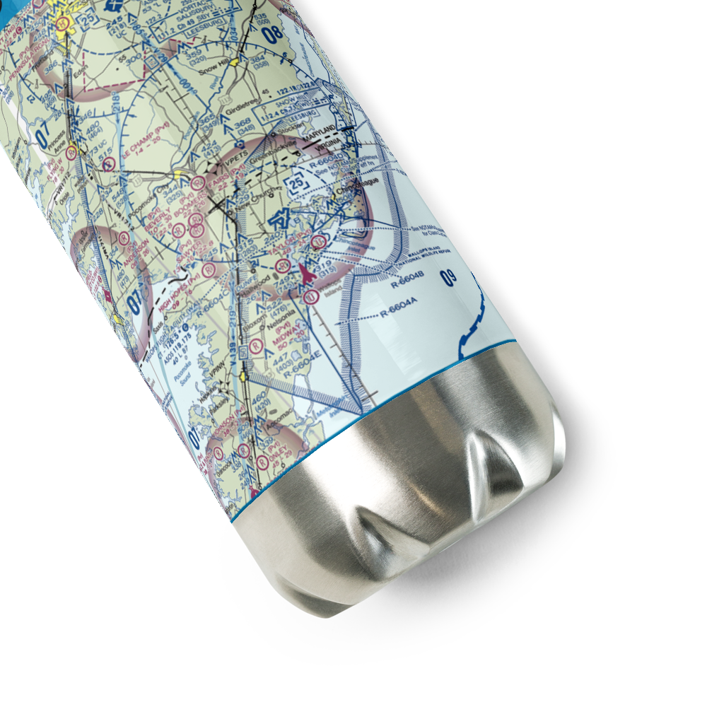 Wallops Flight Facility Airport (WAL) VFR Sectional Water Bottle 