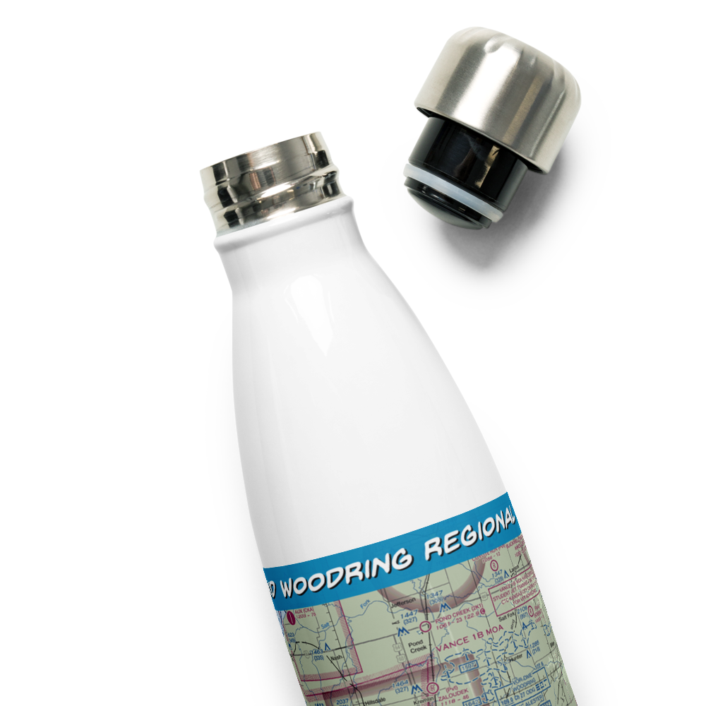 Enid Woodring Regional Airport (WDG) VFR Sectional Water Bottle 