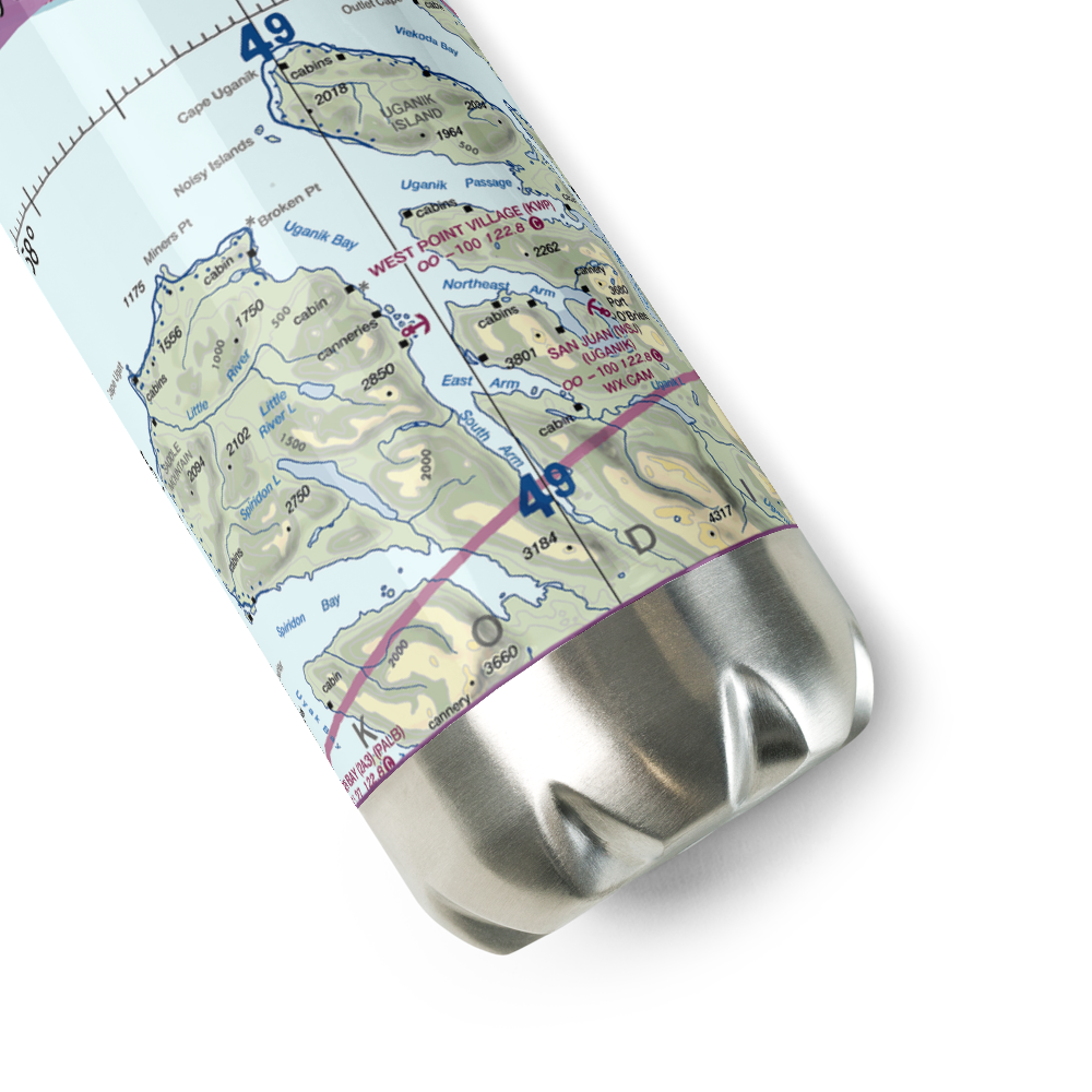 West Point Village Seaplane Base (KWP) VFR Sectional Water Bottle 