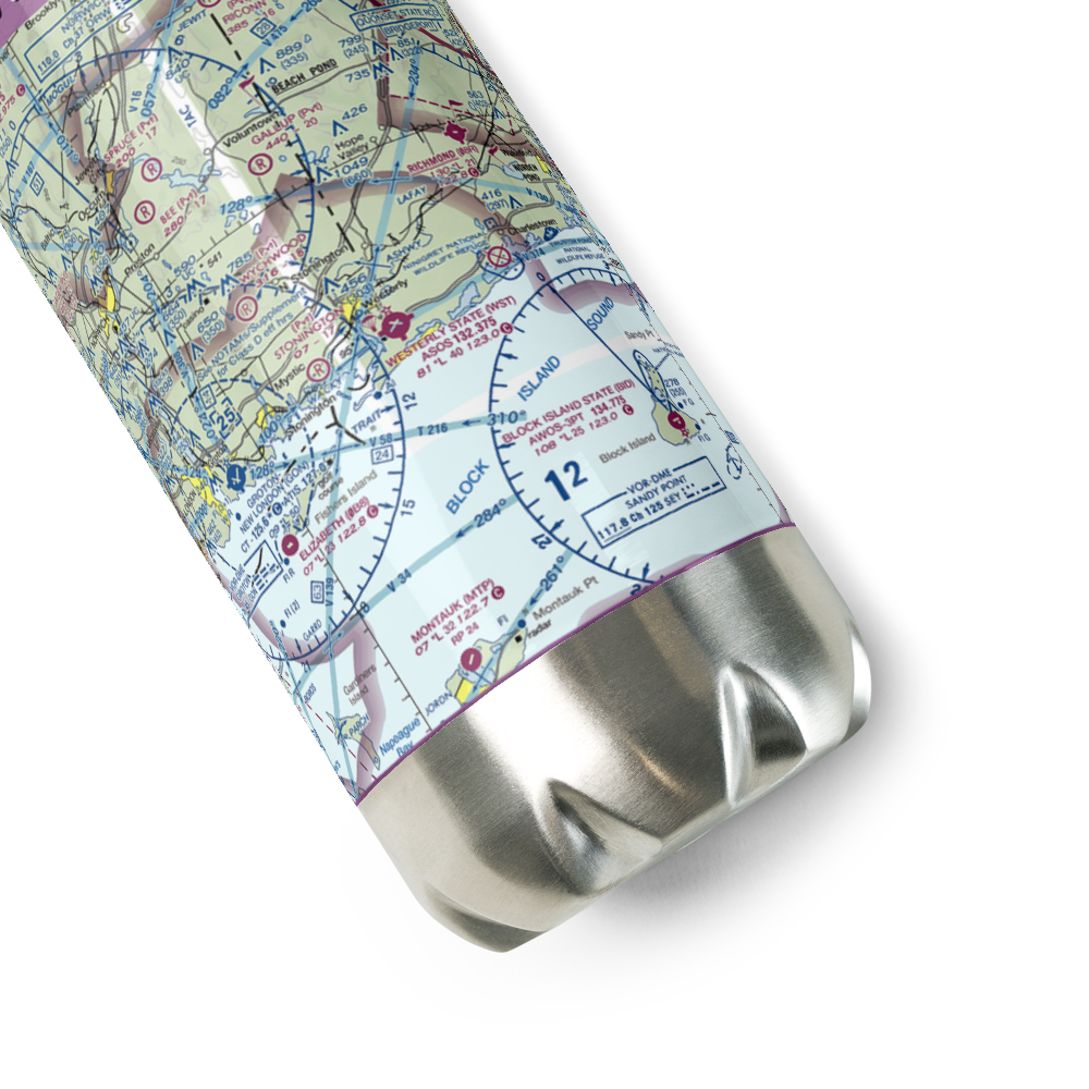 Westerly State Airport (WST) VFR Sectional Water Bottle 