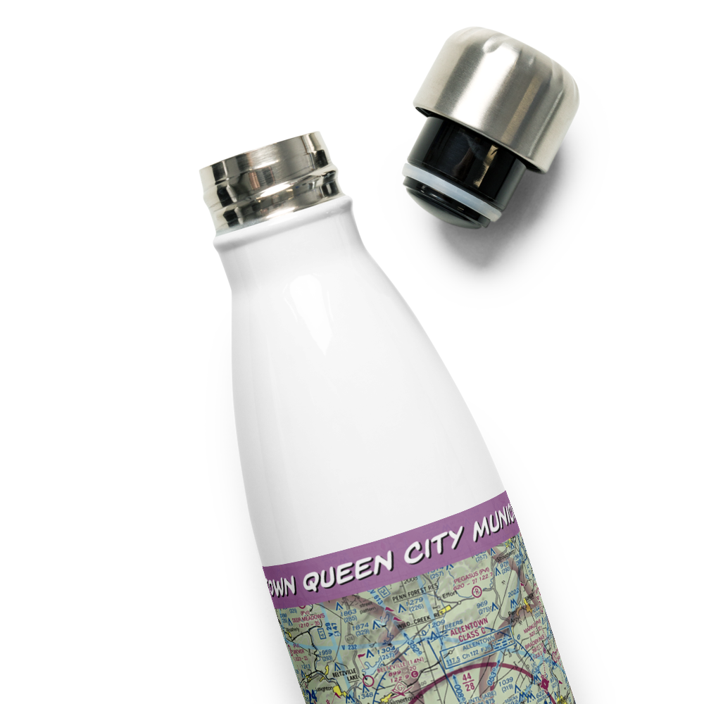 Allentown Queen City Municipal Airport (XLL) VFR Sectional Water Bottle 