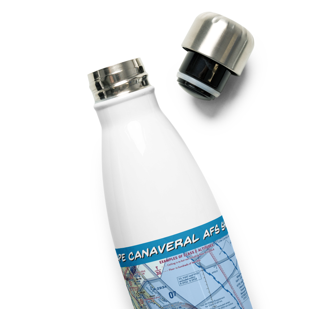 Cape Canaveral AFS Skid Strip (XMR) VFR Sectional Water Bottle 