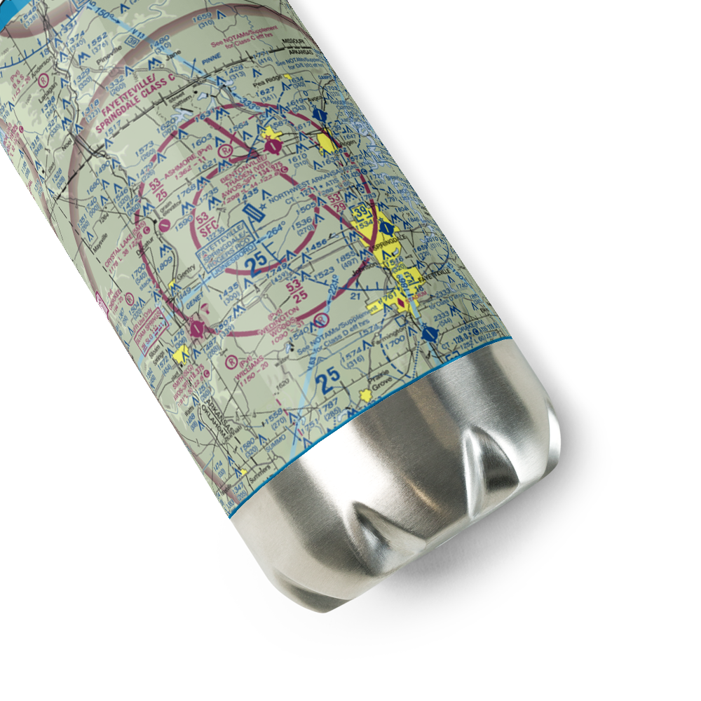 Northwest Arkansas Regional Airport (XNA) VFR Sectional Water Bottle 