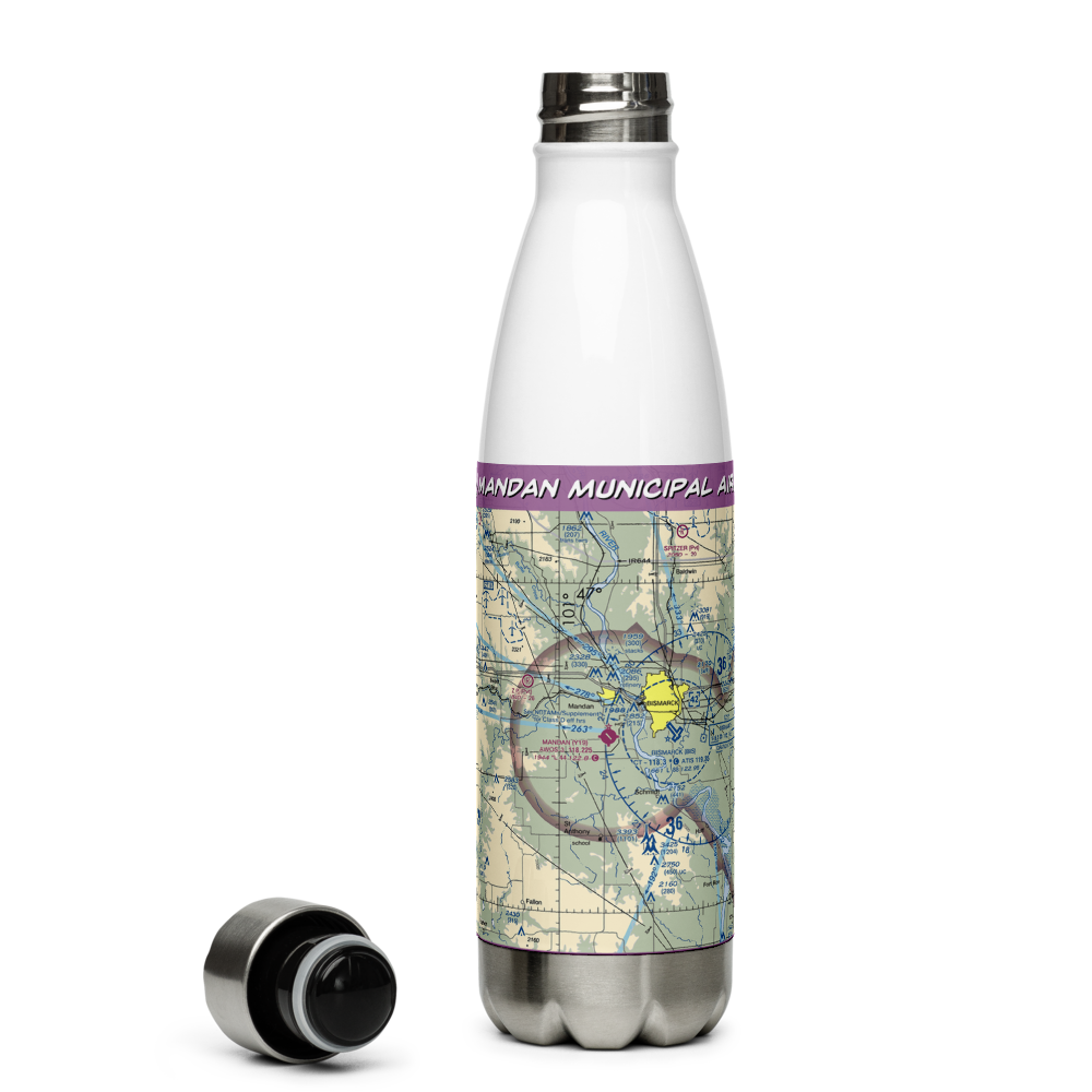 Mandan Municipal Airport (Y19) VFR Sectional Water Bottle 