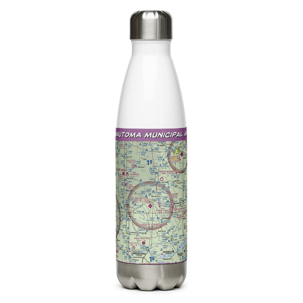 Wautoma Municipal Airport (Y50) VFR Sectional Water Bottle 