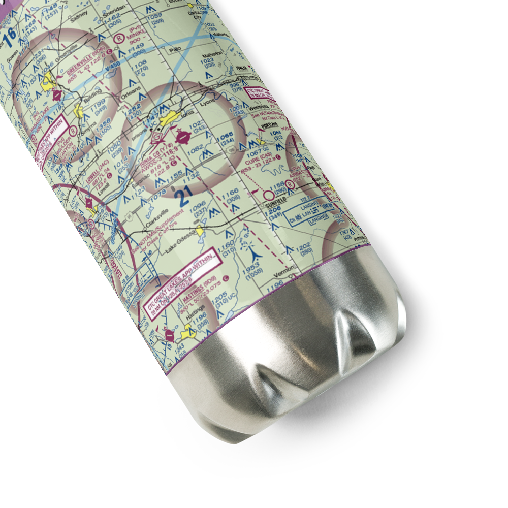 Ionia County Airport (Y70) VFR Sectional Water Bottle 