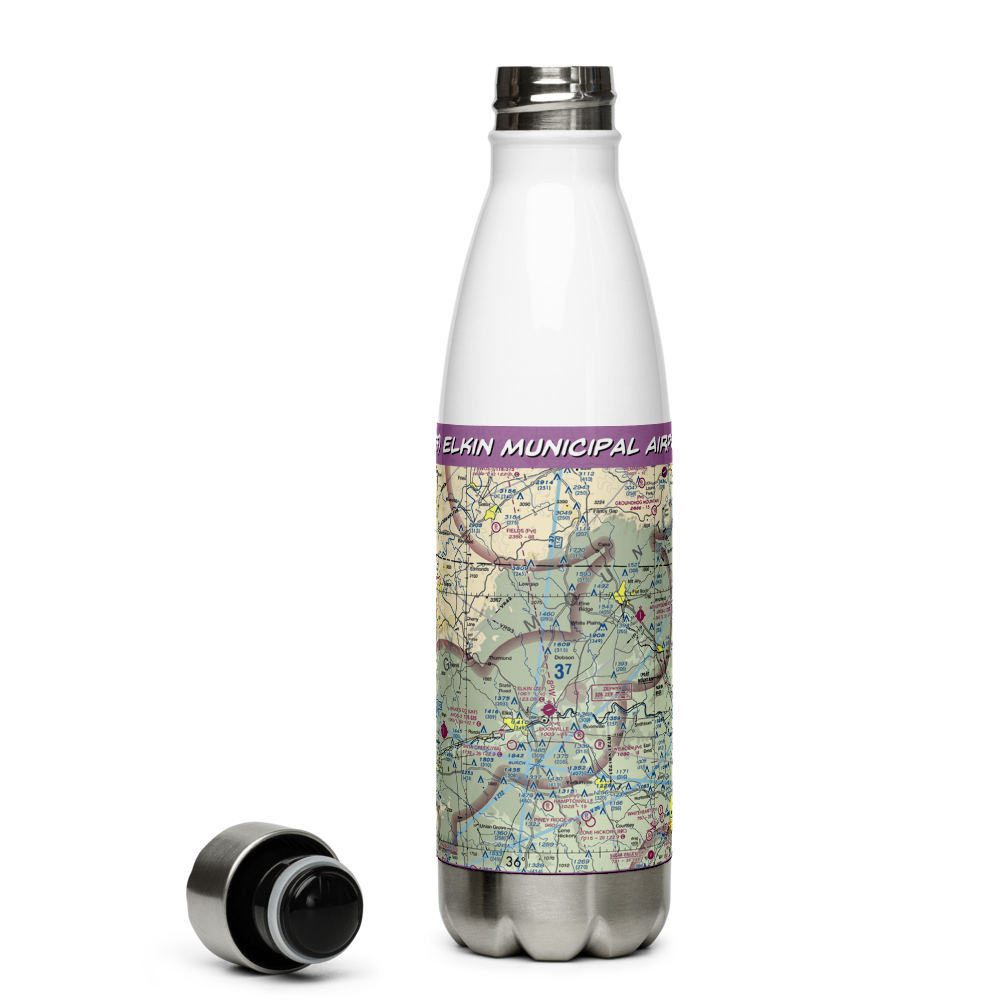 Elkin Municipal Airport (ZEF) VFR Sectional Water Bottle 