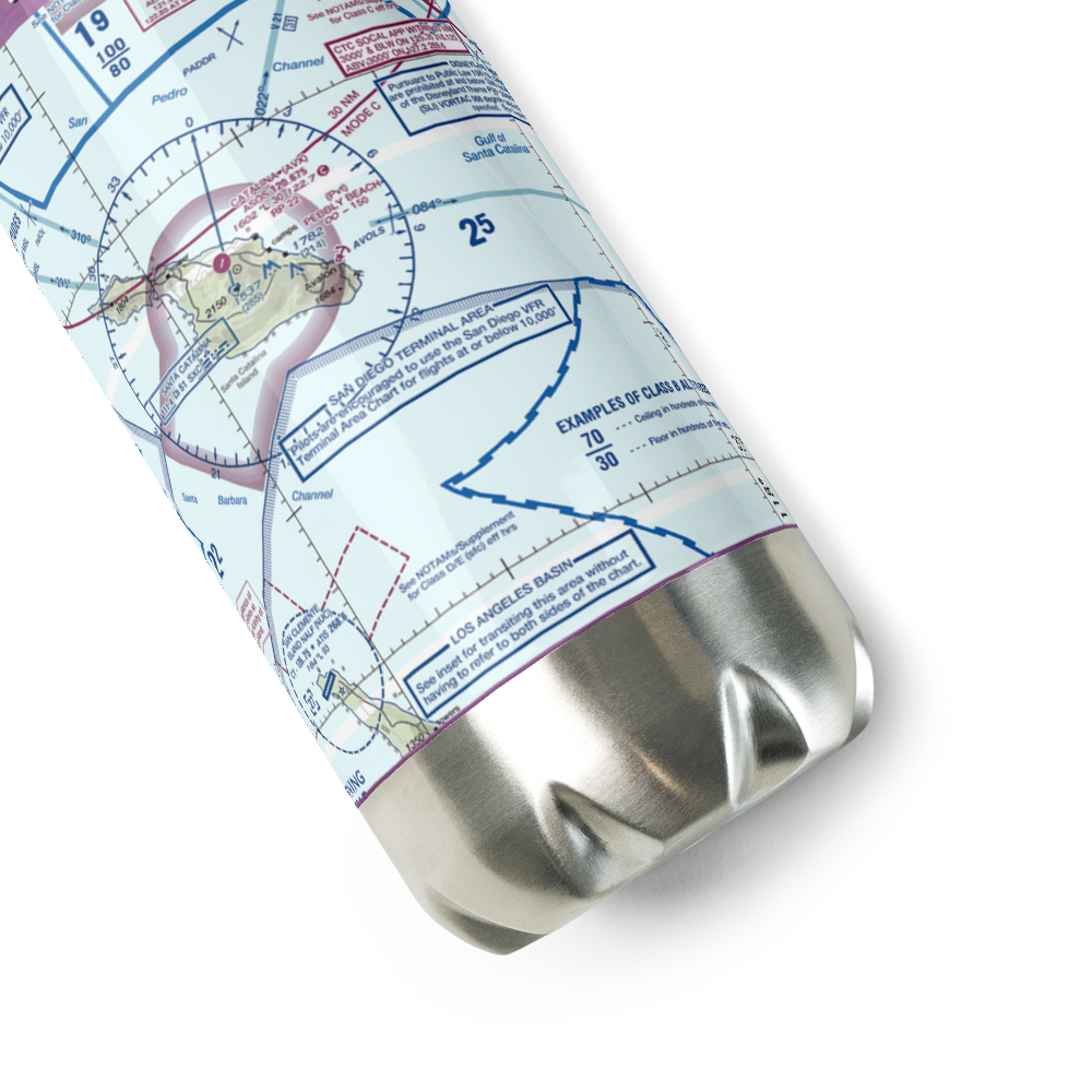 Pebbly Beach Seaplane Base (L11) VFR Sectional Water Bottle 