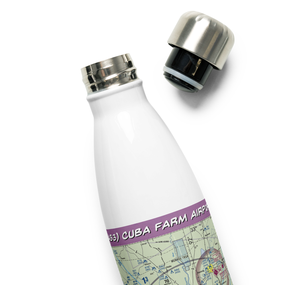 Cuba Farm Airport (LA33) VFR Sectional Water Bottle 
