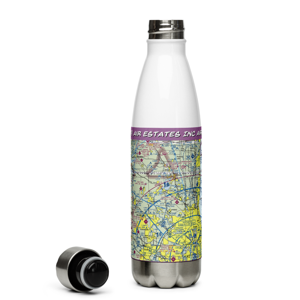 Air Estates Inc Airport (LL09) VFR Sectional Water Bottle 