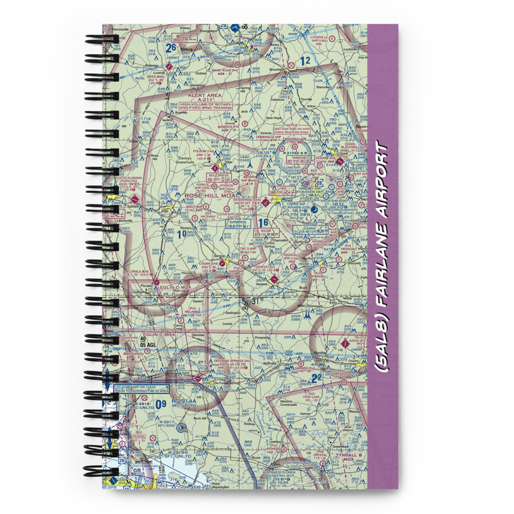 Fairlane Airport (5AL8) VFR Sectional Notebook 