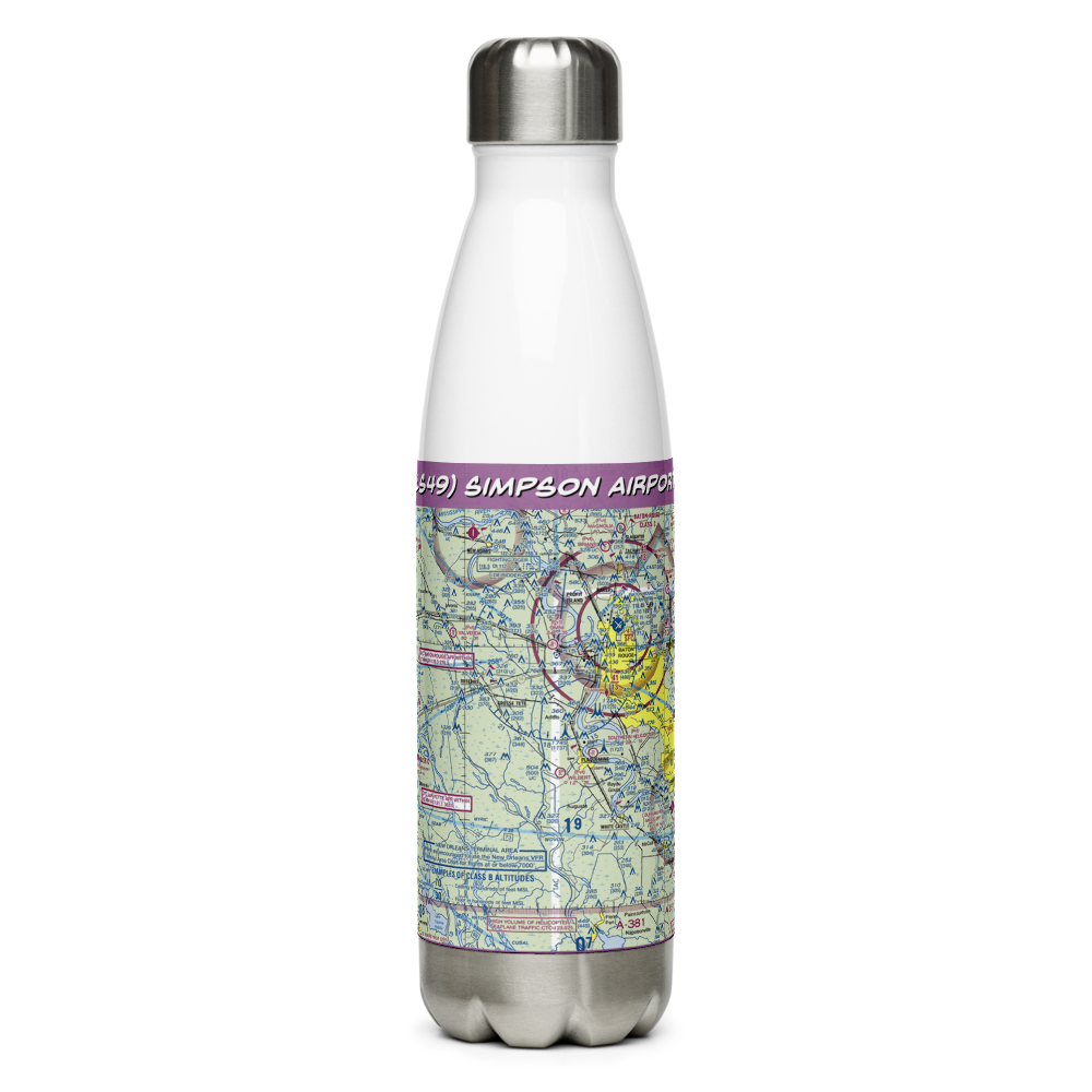 Simpson Airport (LS49) VFR Sectional Water Bottle 
