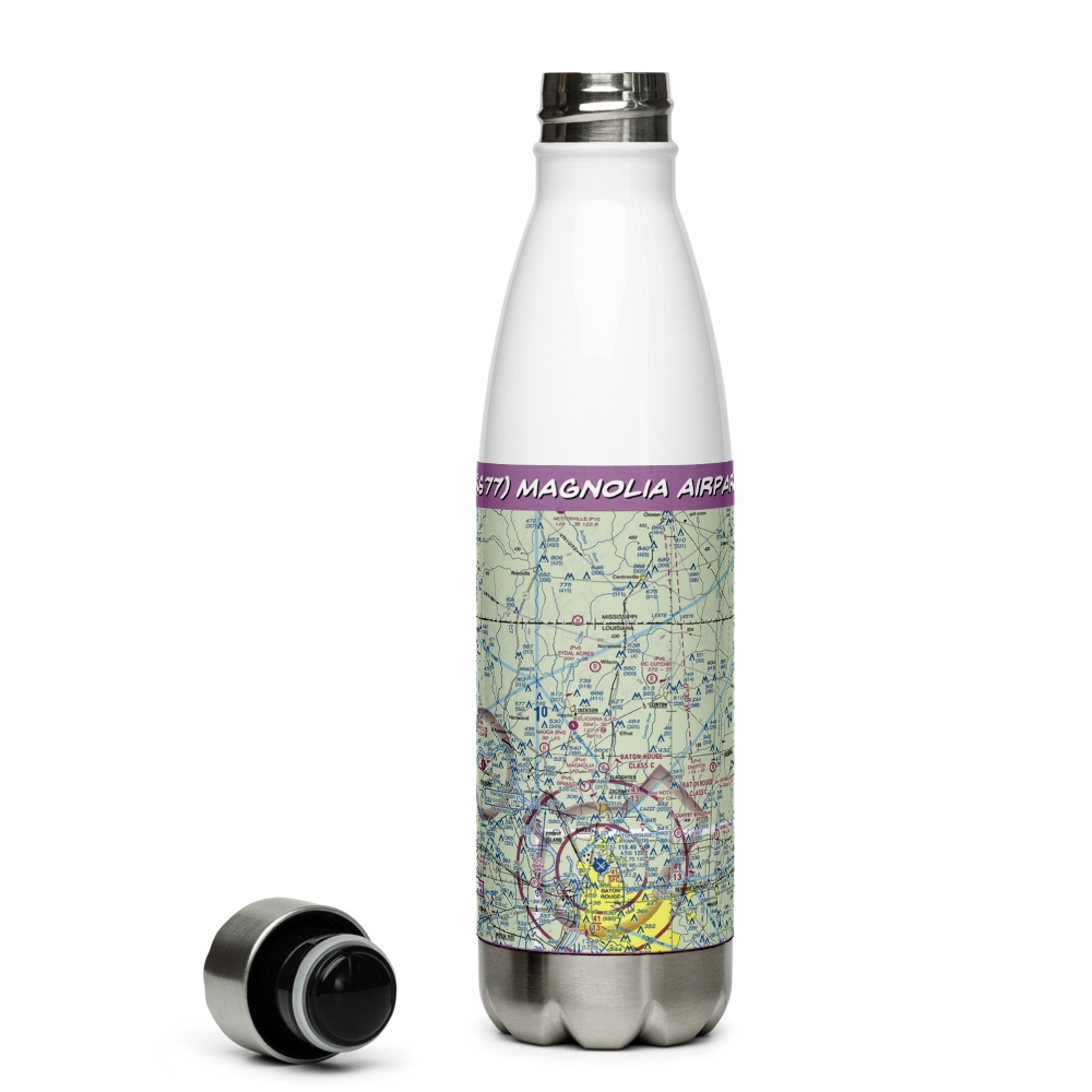 Magnolia Airpark (LS77) VFR Sectional Water Bottle 