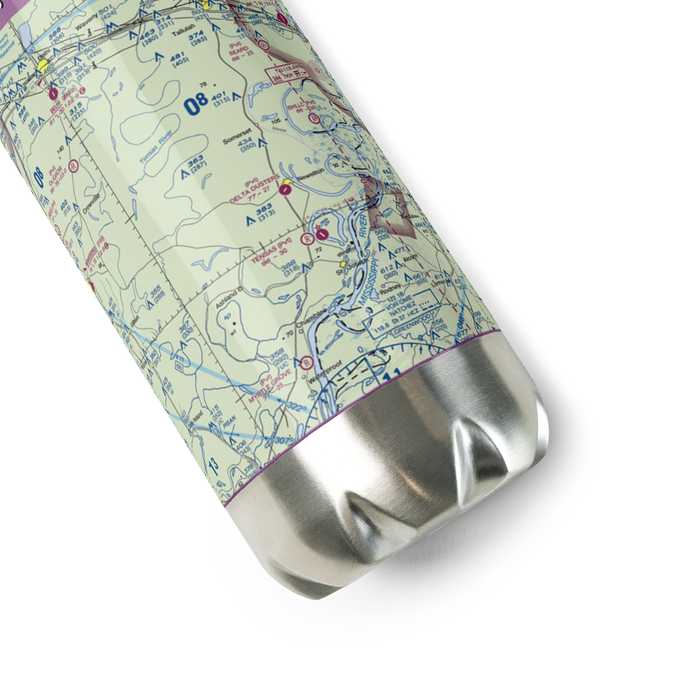 Delta Dusters, LLC Airport (LS83) VFR Sectional Water Bottle 