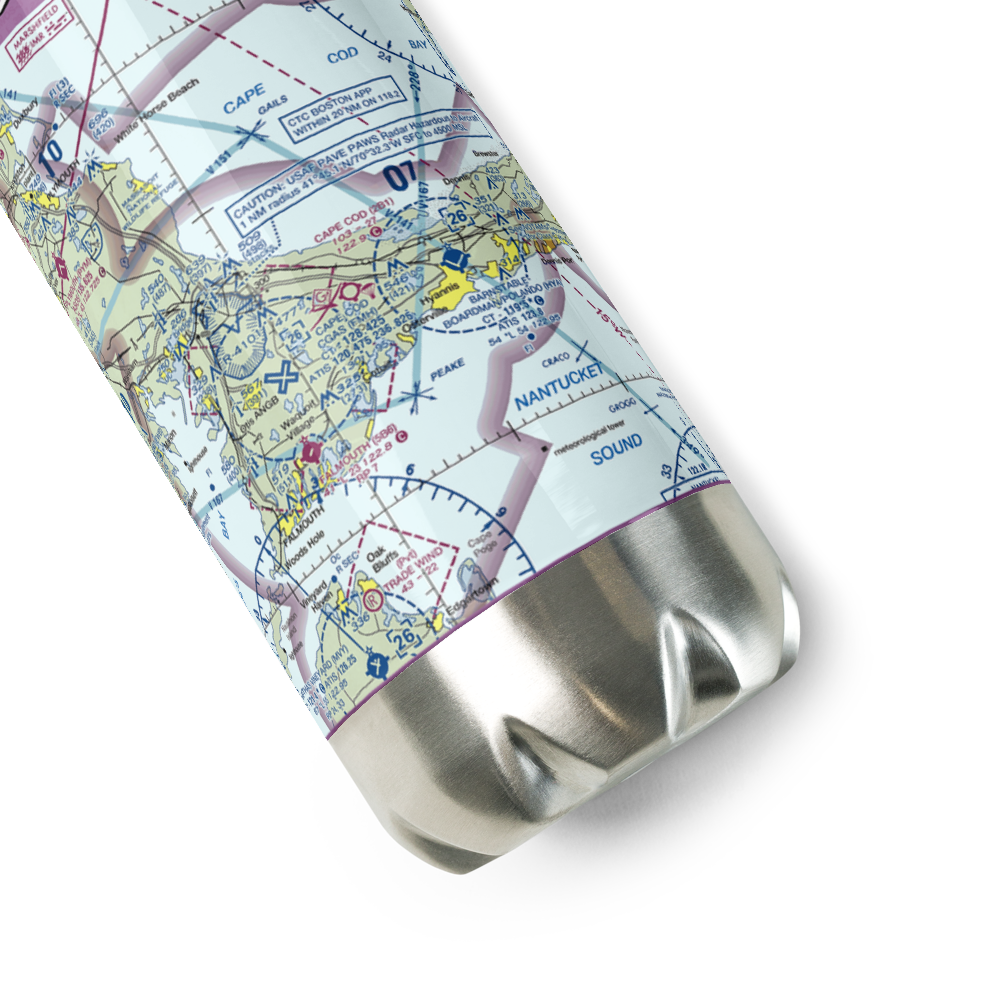 Marston Mills Seaplane Base (MA12) VFR Sectional Water Bottle 