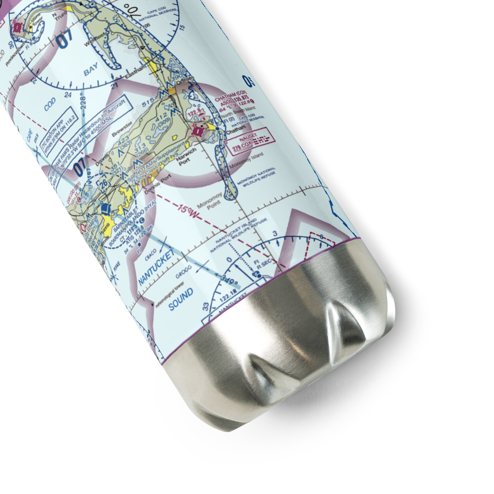 Long Pond Seaplane Base (MA25) VFR Sectional Water Bottle 
