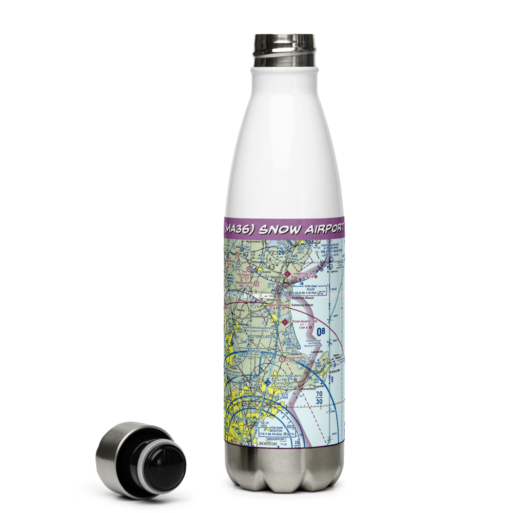 Snow Airport (MA36) VFR Sectional Water Bottle 