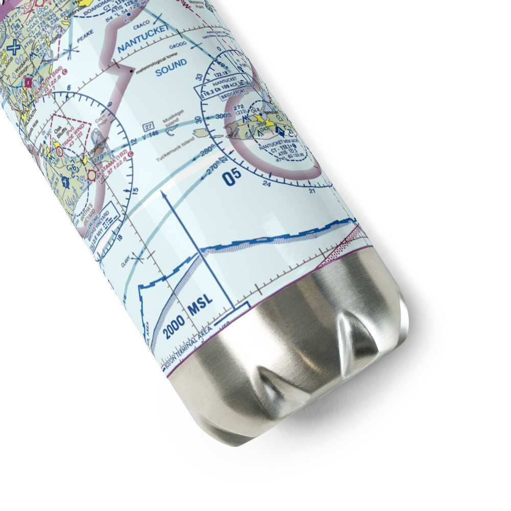 Muskeget Island Airport (MA55) VFR Sectional Water Bottle 