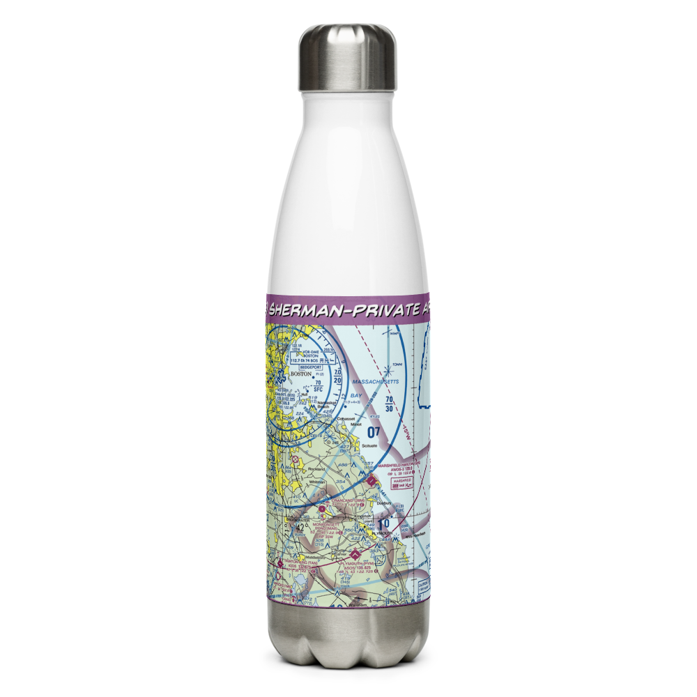 Sherman-Private Airport (MA63) VFR Sectional Water Bottle 