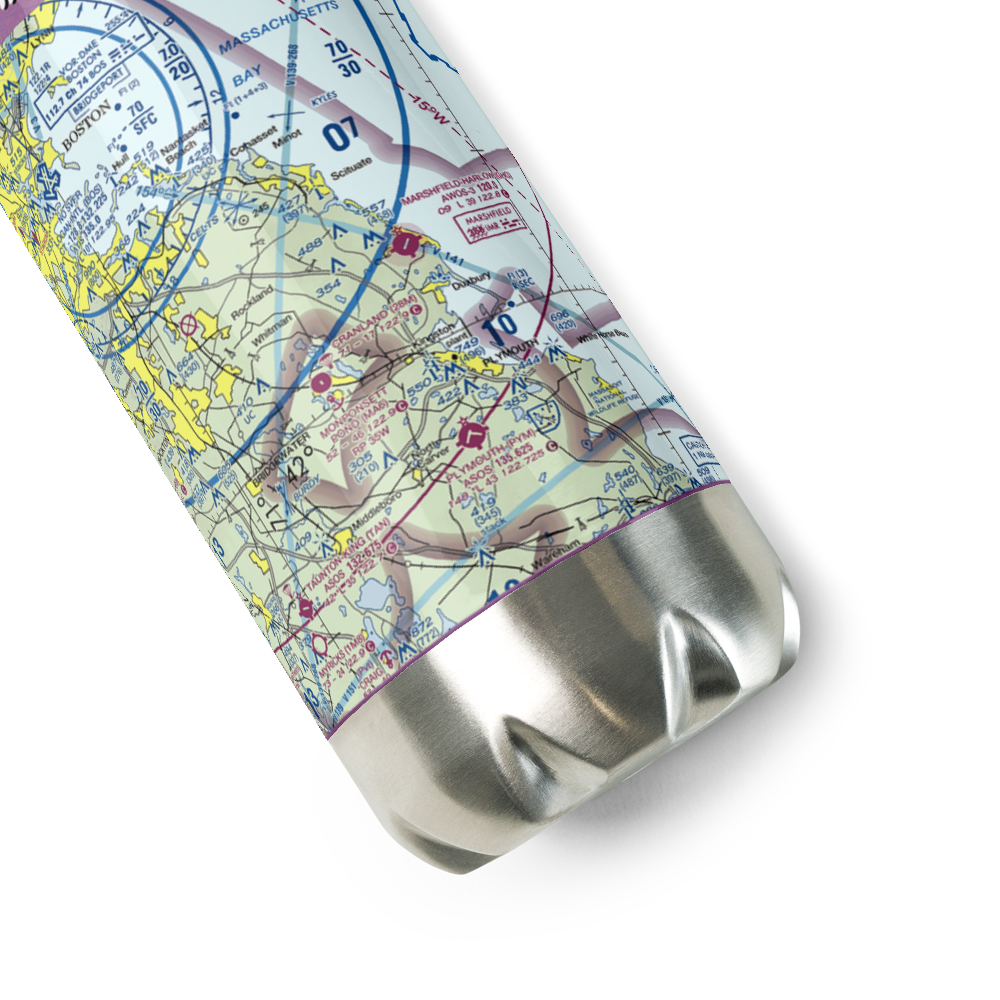Sherman-Private Airport (MA63) VFR Sectional Water Bottle 