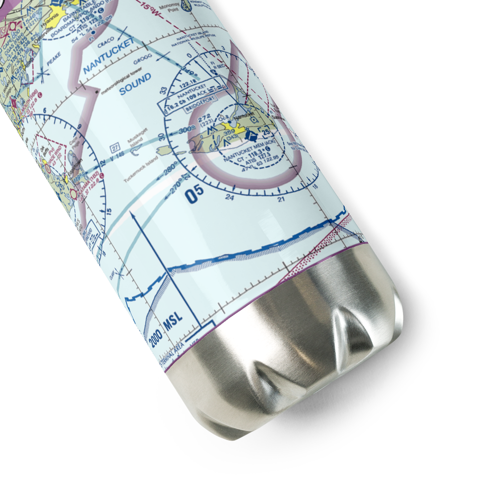 Tuckernuck Airport (MA72) VFR Sectional Water Bottle 