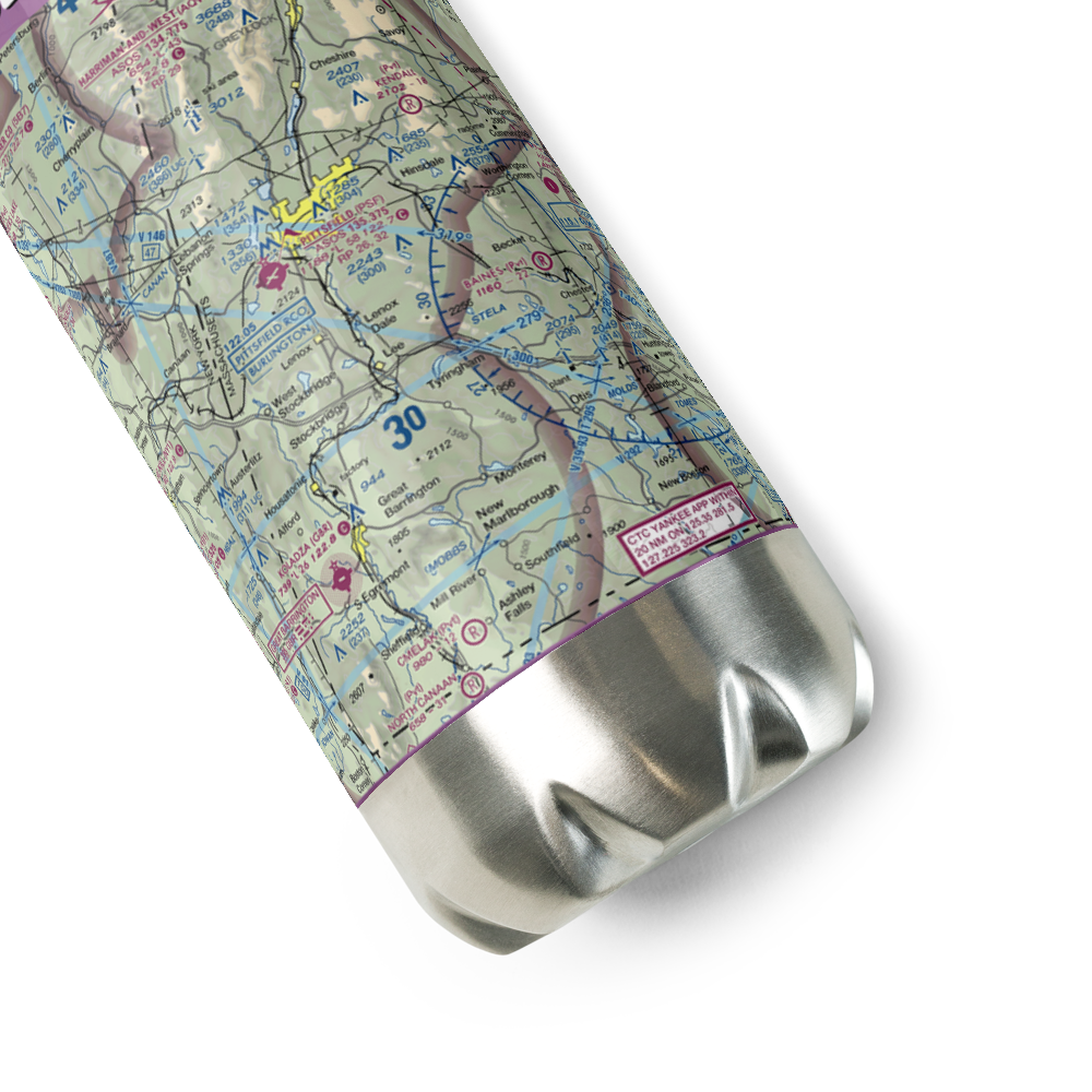 Blueberry Hill Airport (MA77) VFR Sectional Water Bottle 