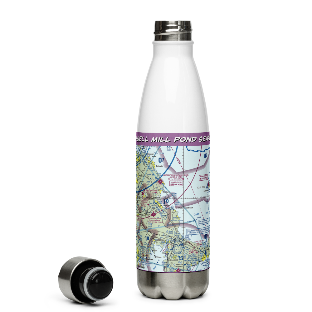 Russell Mill Pond Seaplane Base (MA78) VFR Sectional Water Bottle 