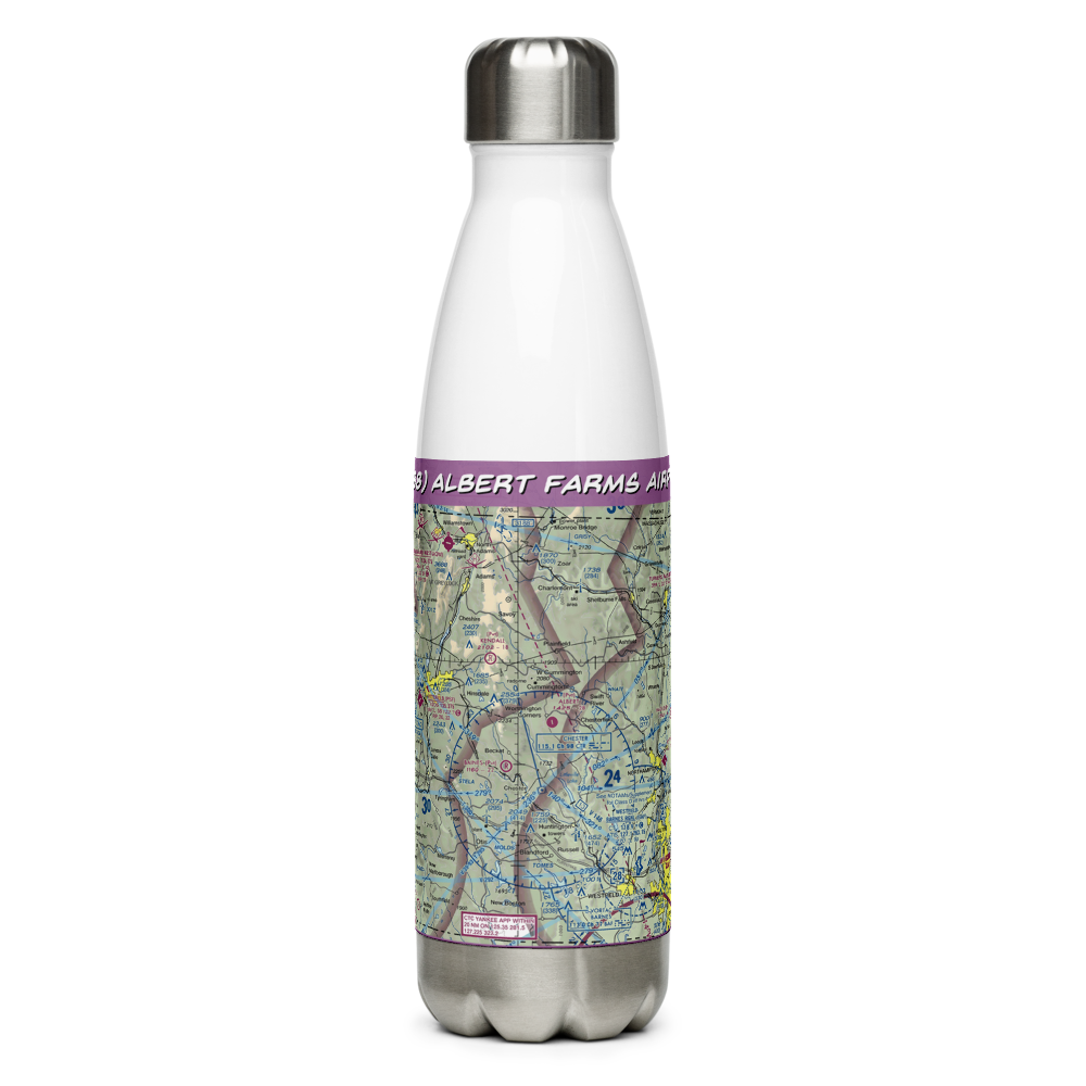 Albert Farms Airport (MA88) VFR Sectional Water Bottle 