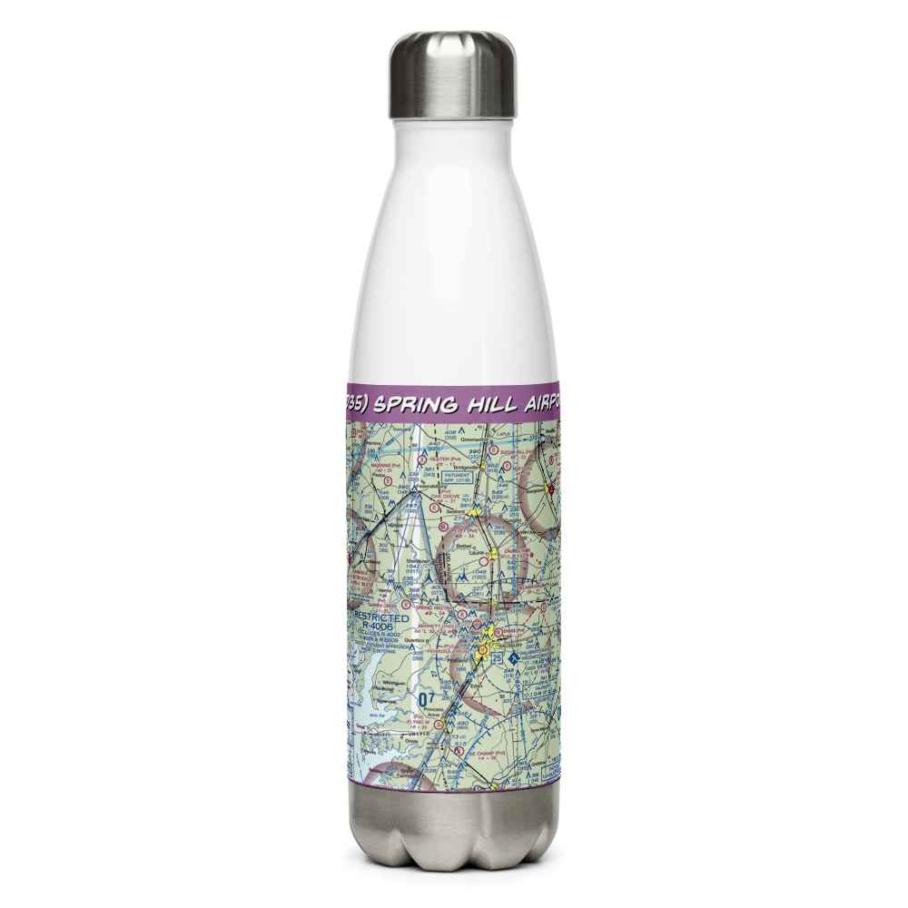 Spring Hill Airport (MD35) VFR Sectional Water Bottle 