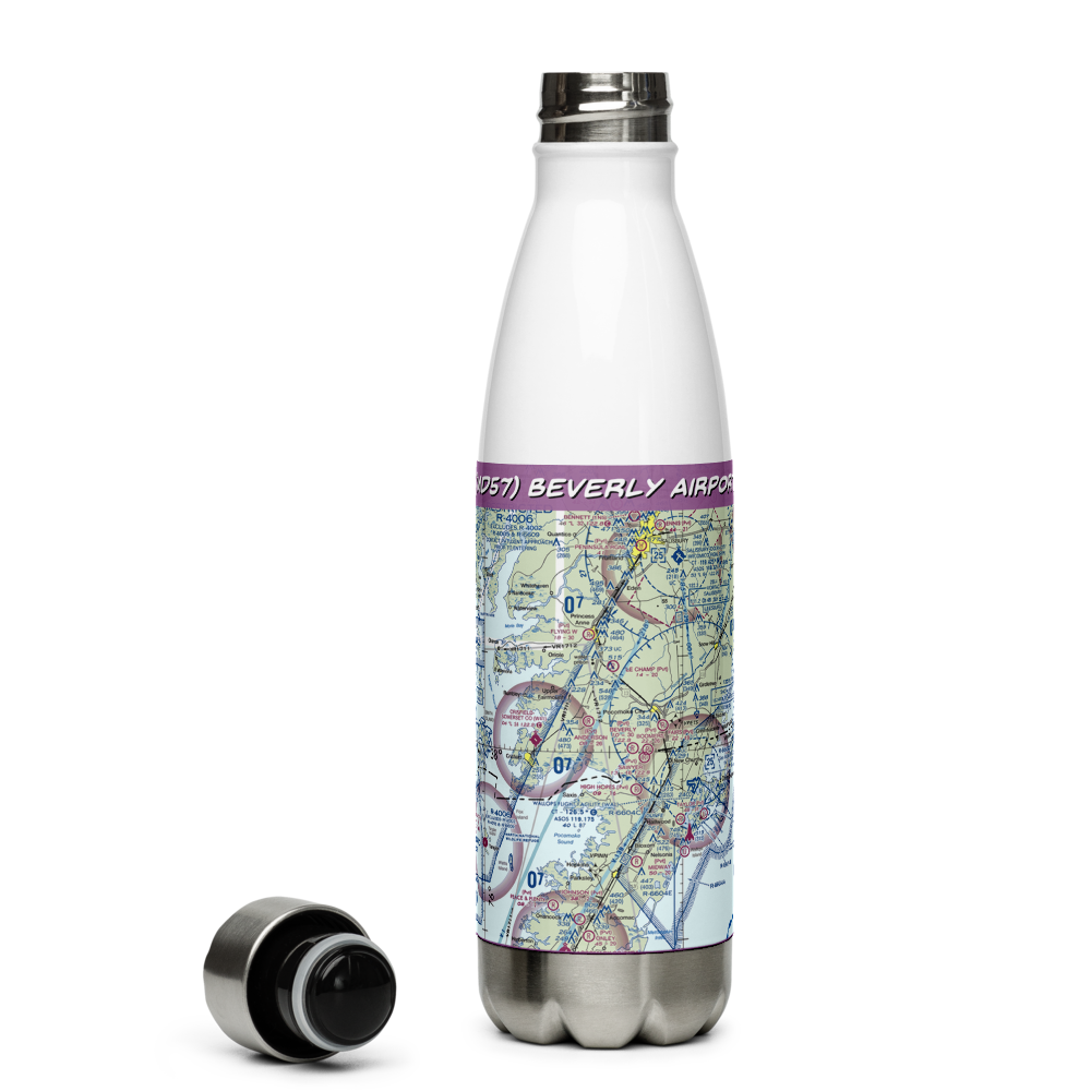 Beverly Airport (MD57) VFR Sectional Water Bottle 