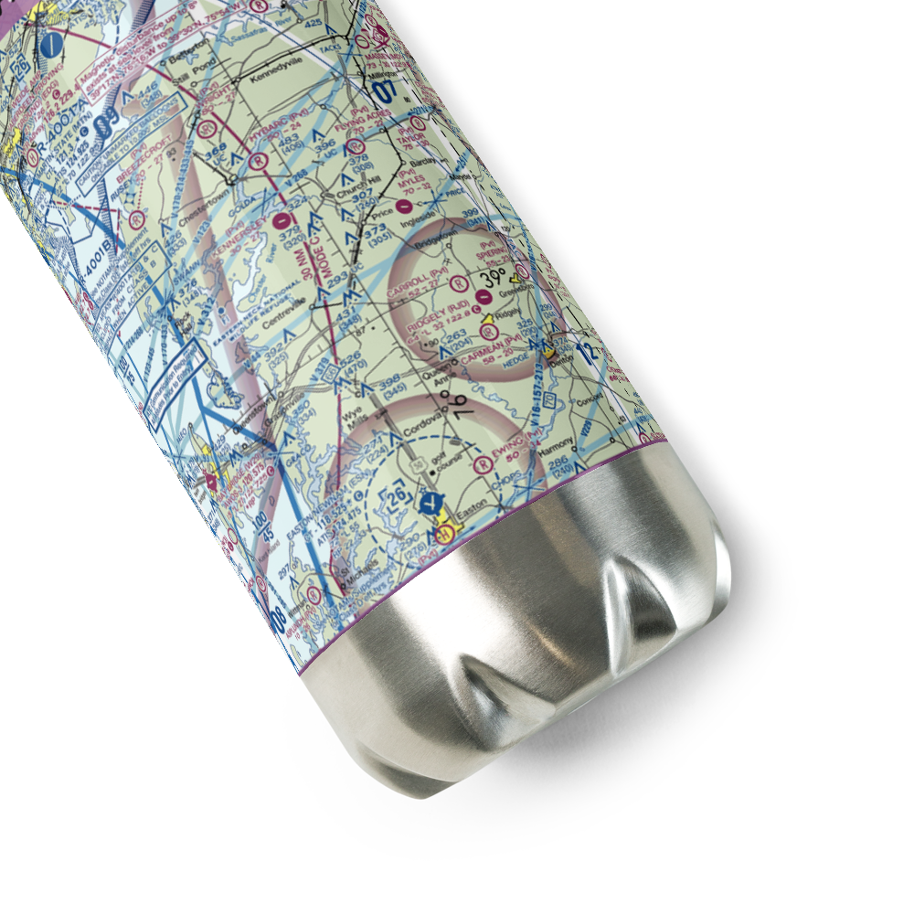 Church Hill Airport (MD62) VFR Sectional Water Bottle 
