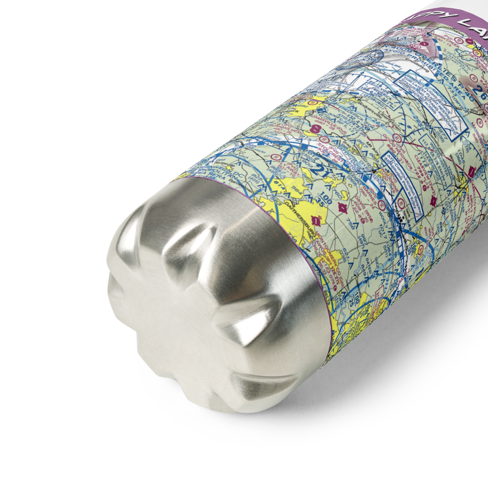 Happy Landings Farm Airport (MD73) VFR Sectional Water Bottle 